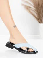 Дамски чехли с ниска подметка 5GS63 Синьо | Mei » MeiMall.bg