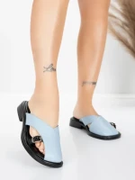 Дамски чехли с ниска подметка 5GS63 Синьо | Mei » MeiMall.bg