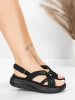 Дамски сандали на платформа 5GS67 Черен | Mei » MeiMall.bg