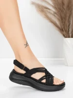 Дамски сандали на платформа 5GS67 Черен | Mei » MeiMall.bg