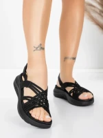 Дамски сандали на платформа 5GS67 Черен | Mei » MeiMall.bg