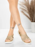 Дамски сандали на платформа 5GS67 Златен | Mei » MeiMall.bg