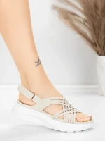 Дамски сандали на платформа 5GS67 Бежово | Mei » MeiMall.bg