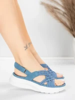 Дамски сандали на платформа 5GS67 Синьо | Mei » MeiMall.bg