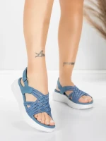 Дамски сандали на платформа 5GS67 Синьо | Mei » MeiMall.bg