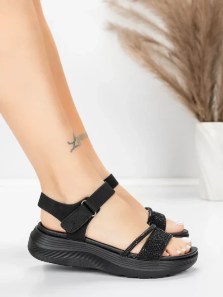 Дамски сандали на платформа 5GS68 Черен | Mei » MeiMall.bg