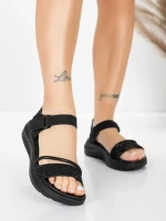 Дамски сандали на платформа 5GS68 Черен | Mei » MeiMall.bg