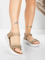 Дамски сандали на платформа 5GS68 Праскова | Mei » MeiMall.bg