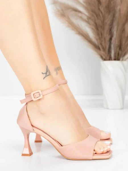 Дамски сандали с тънък ток 5GZ90 Розов | Mei » MeiMall.bg
