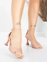 Дамски сандали с тънък ток 5GZ90 Розов | Mei » MeiMall.bg