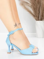 Дамски сандали с тънък ток 5GZ90 Синьо | Mei » MeiMall.bg