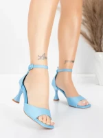 Дамски сандали с тънък ток 5GZ90 Синьо | Mei » MeiMall.bg