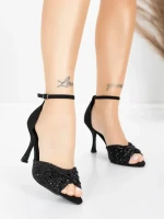 Дамски сандали с тънък ток 5GZ91 Черен | Mei » MeiMall.bg