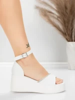 Дамски сандали на платформа 5H76 Бял | Mei » MeiMall.bg