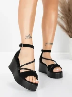 Дамски сандали на платформа 5H77 Черен | Mei » MeiMall.bg