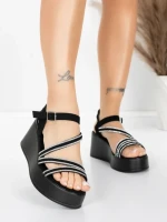 Дамски сандали на платформа 5H78 Черен | Mei » MeiMall.bg