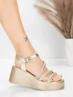Дамски сандали на платформа 5H78 Златен | Mei » MeiMall.bg