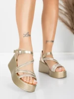 Дамски сандали на платформа 5H78 Златен | Mei » MeiMall.bg