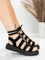 Дамски сандали с нисък ток 5H79 Черен | Mei » MeiMall.bg