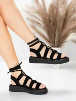 Дамски сандали с нисък ток 5H79 Черен | Mei » MeiMall.bg