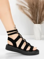 Дамски сандали с нисък ток 5H79 Черен | Mei » MeiMall.bg