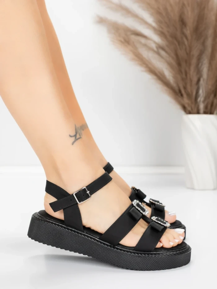 Дамски сандали с нисък ток 5H80 Черен | Mei » MeiMall.bg