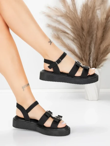 Дамски сандали с нисък ток 5H80 Черен | Mei » MeiMall.bg