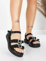 Дамски сандали с нисък ток 5H80 Черен | Mei » MeiMall.bg