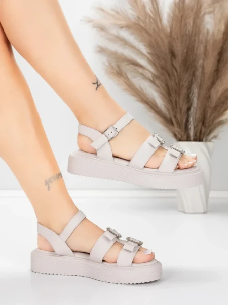 Дамски сандали с нисък ток 5H80 Розов | Mei » MeiMall.bg