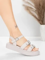 Дамски сандали с нисък ток 5H80 Розов | Mei » MeiMall.bg