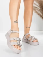 Дамски сандали с нисък ток 5H80 Розов | Mei » MeiMall.bg