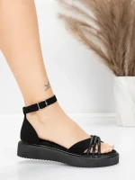 Дамски сандали с нисък ток 5H81 Черен | Mei » MeiMall.bg