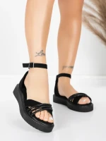 Дамски сандали с нисък ток 5H81 Черен | Mei » MeiMall.bg