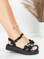 Дамски сандали с нисък ток 5H82 Черен | Mei » MeiMall.bg