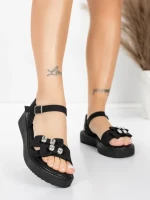 Дамски сандали с нисък ток 5H82 Черен | Mei » MeiMall.bg