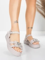 Дамски сандали с нисък ток 5H82 Розов | Mei » MeiMall.bg