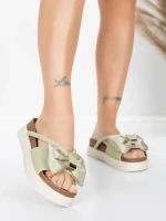 Дамски чехли от естествена кожа TP637-1 Зелено | Forma... » MeiMall.bg