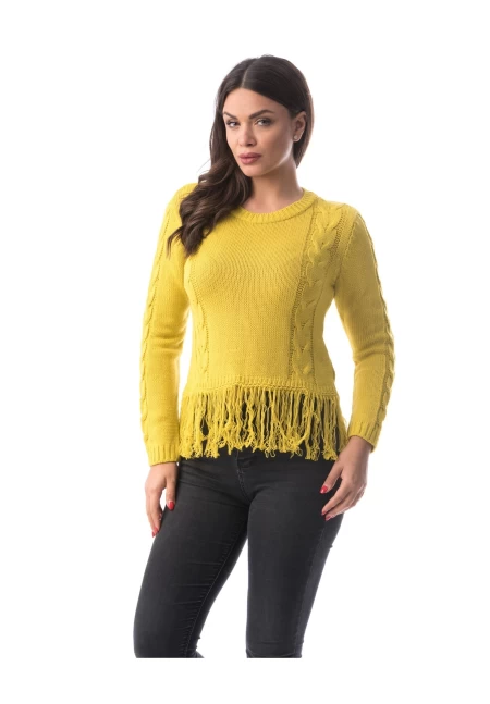 Дамски пуловер 1102 Жълто (G07) Adrom