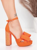 Дамски сандали с дебел ток и платформа 5KV72 Оранжево ... » MeiMall.bg