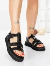 Sandale Dama cu Talpa Joasa 5SY32 BLACK | MEI