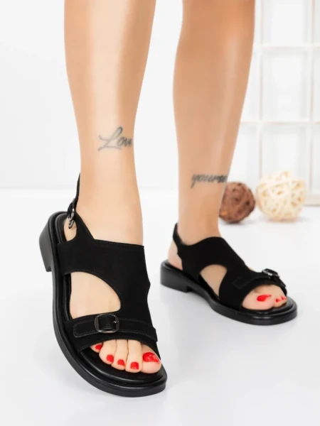 Sandale Dama cu Talpa Joasa 5SY36 BLACK | MEI
