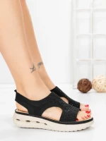 Sandale Dama cu Talpa Joasa 5GS29 BLACK | MEI