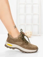 Pantofi Casual Dama din piele naturala K22112 KHAKI | BERLINER