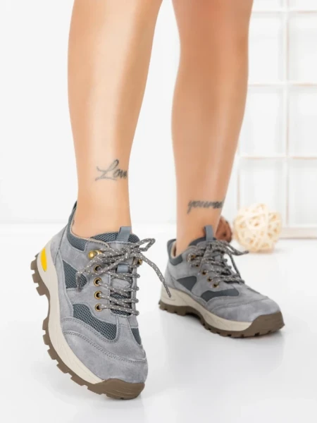 Pantofi Casual Dama din piele naturala K22112 GREY | BERLINER