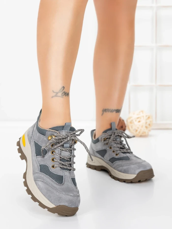 Pantofi Casual Dama din piele naturala K22112 GREY | BERLINER