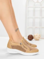 Pantofi Casual Dama din piele naturala CS07 APRICOT | FRANCO GERARDO
