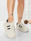 Pantofi Sport Dama din piele naturala P58023 WHITE-BLACK | BERLINER