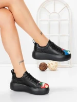 Pantofi Casual Dama din piele naturala 88135 BLACK | FRANCO GERARDO