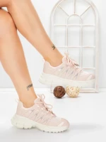 Pantofi Sport Dama din piele naturala 2382-1 PINK | FRANCO GERARDO