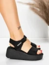 Sandale Dama cu Platforma 5GS56 BLACK | MEI